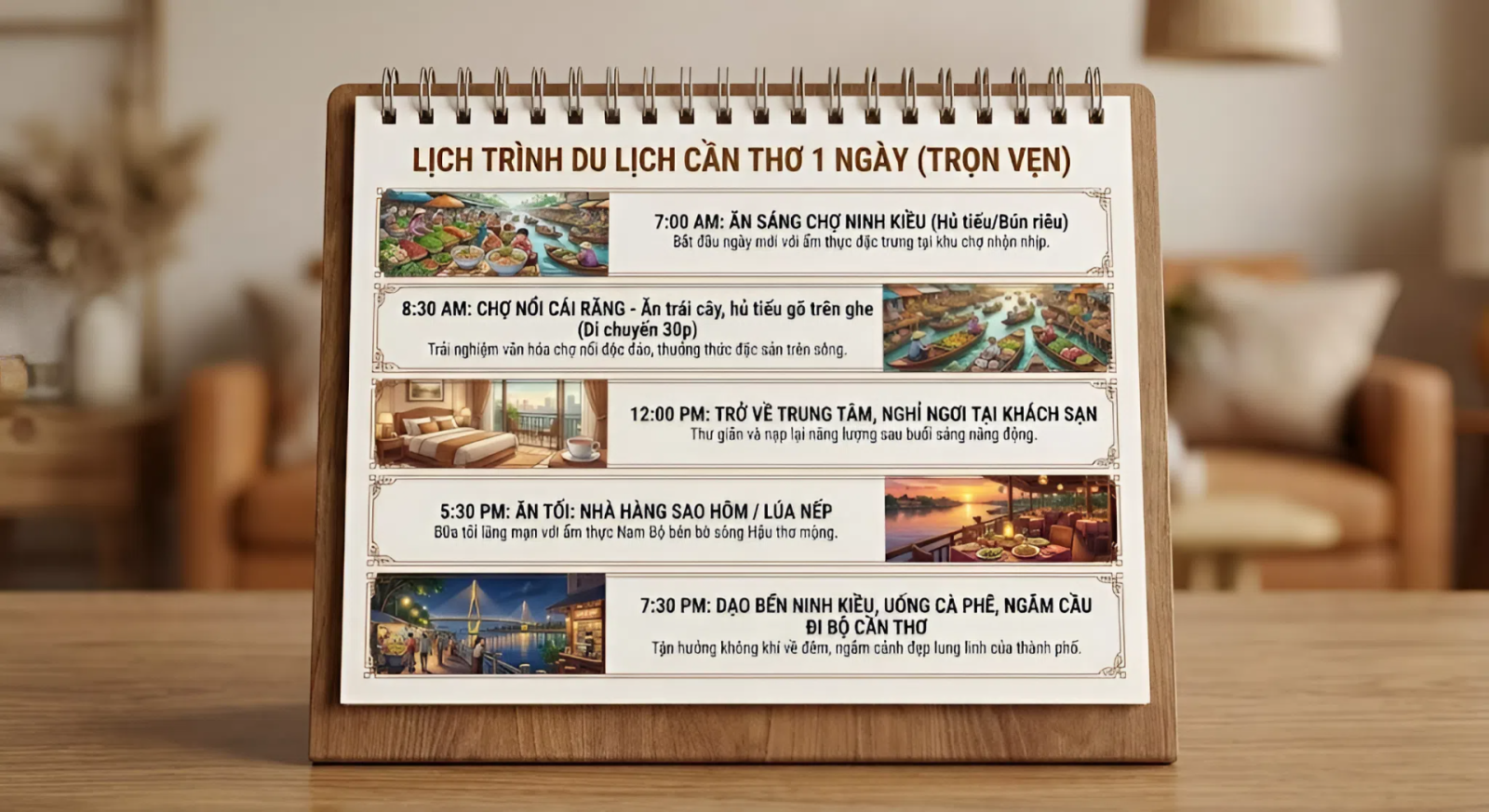 Lịch trình khám phá ẩm thực Cần Thơ trong 1 ngày